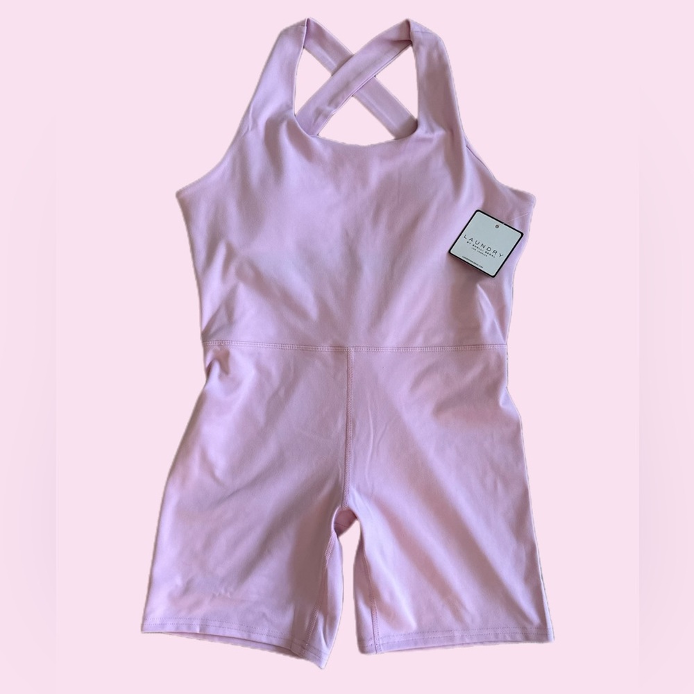 Laundry By Shelli Segal pink active romper jumpsuit one piece size Med NWT